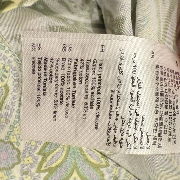 SANDRO PARIS Geraldine Graphic-Print  Mini Dress Sage Green Size FR 38 US6 - Picture 10 of 15